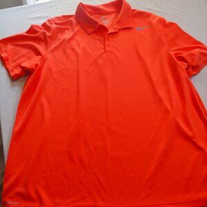 Nike Men's Orange Dri-Fit Polo Shirt Size XL